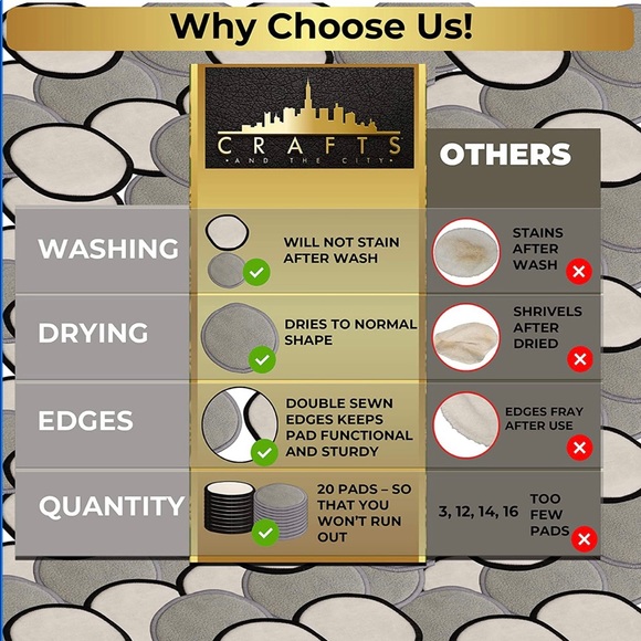 🆕 20 reusable Makeup Remover Pads For Face w mesh pouch 10 white & 10 gray - Picture 5 of 9